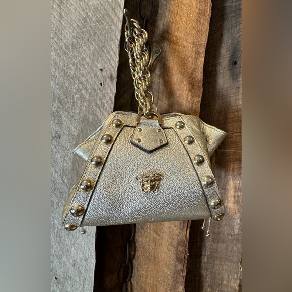 Versace "Authentic" Gold Bucket Evening Bag - Picture 4 of 15